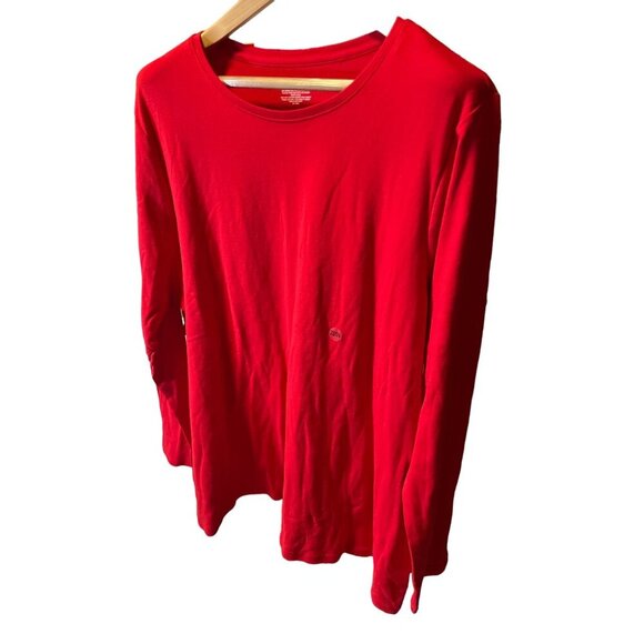 Lane Bryant NWT Red Boat Neck Long Sleeve T Shirt Sz 22 - Picture 3 of 7